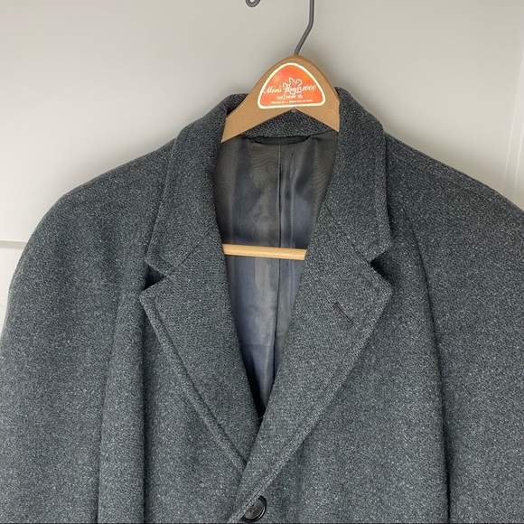 Vintage Harris Tweed 100% Wool Over Coat / Topcoat Long, Grey Blue, XXL - Picture 4 of 16